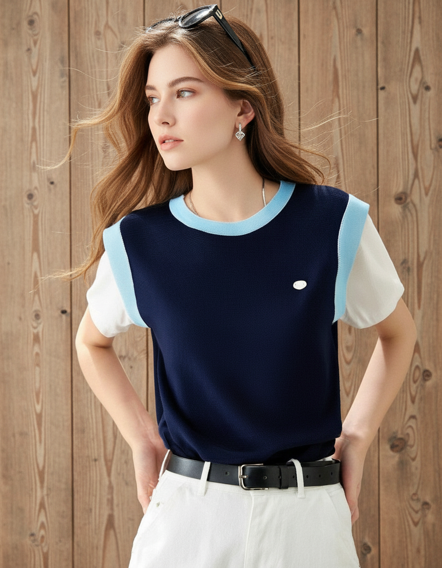 コントラストツーピーストップス(トップス・全2色)