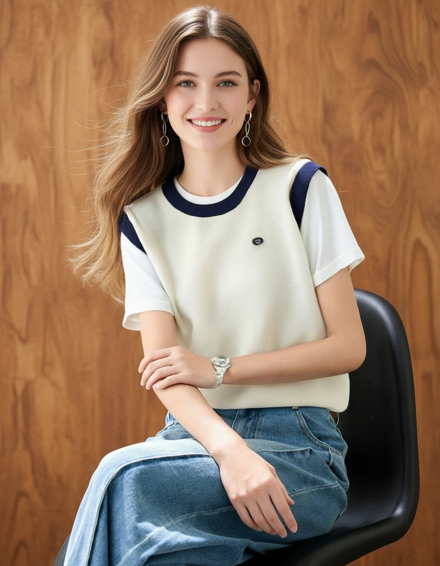 コントラストツーピーストップス(トップス・全2色)