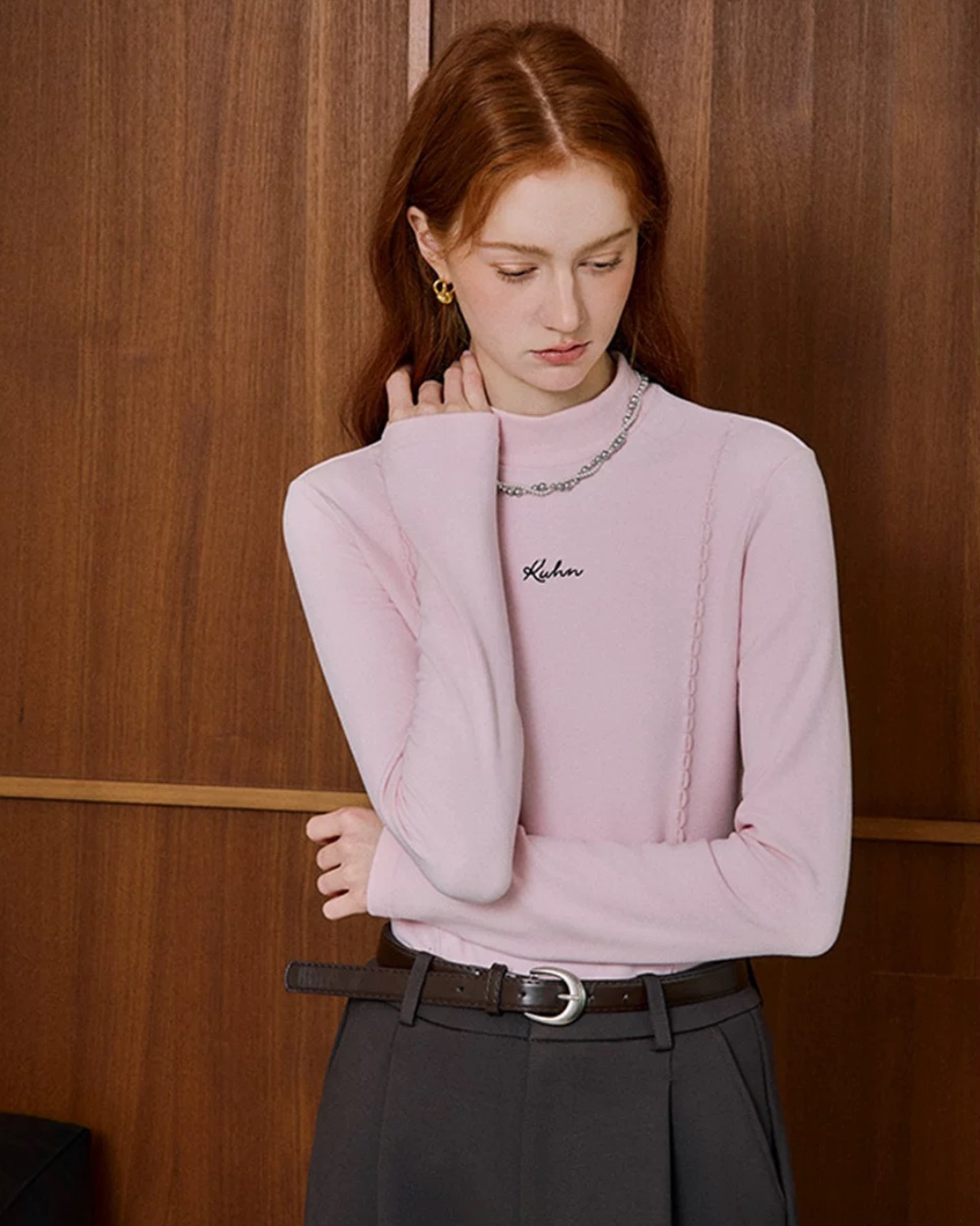 セミタートルネックシャツ（トップス・全4色）