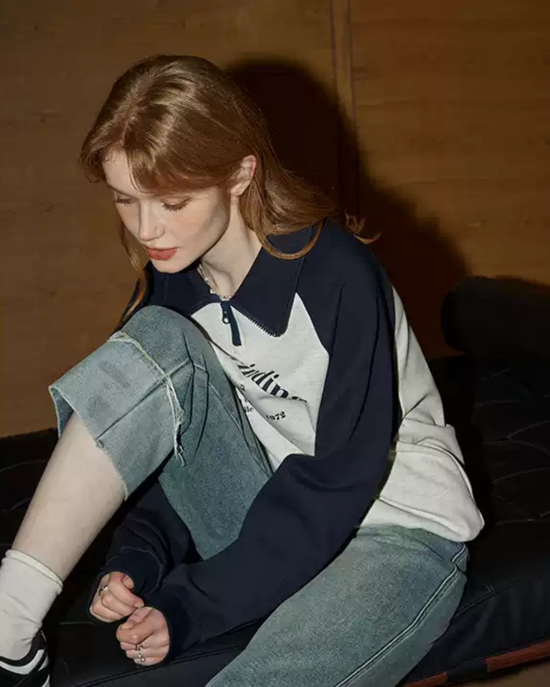 ラペルハーフジップ（トップス・全1色）