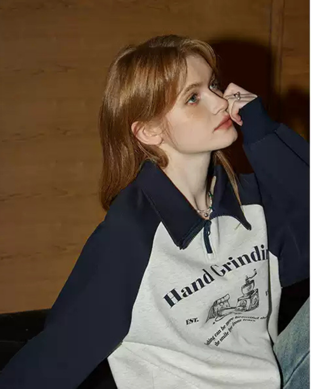 ラペルハーフジップ（トップス・全1色）