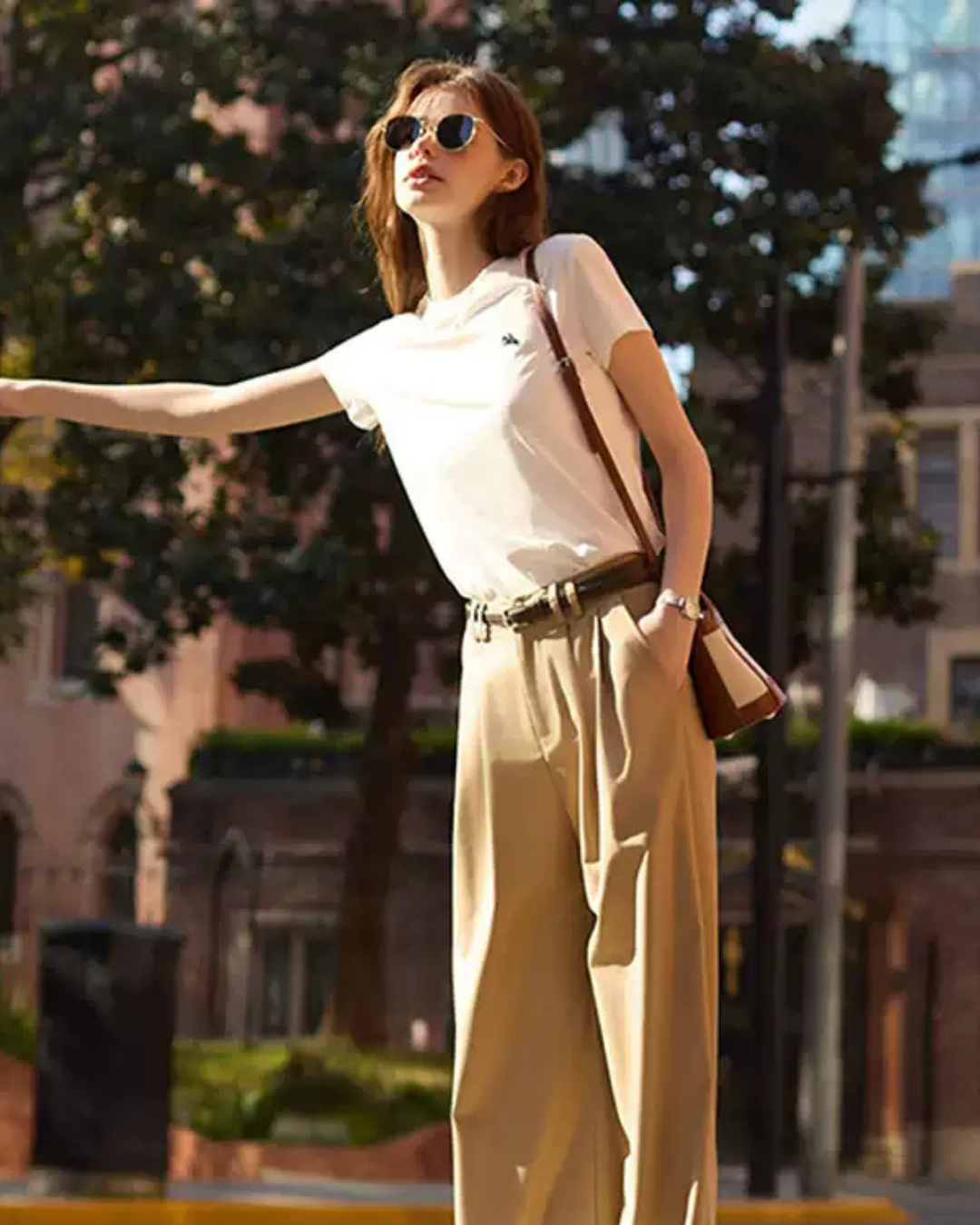 スリムワイドレッグパンツ（パンツ・全2色）