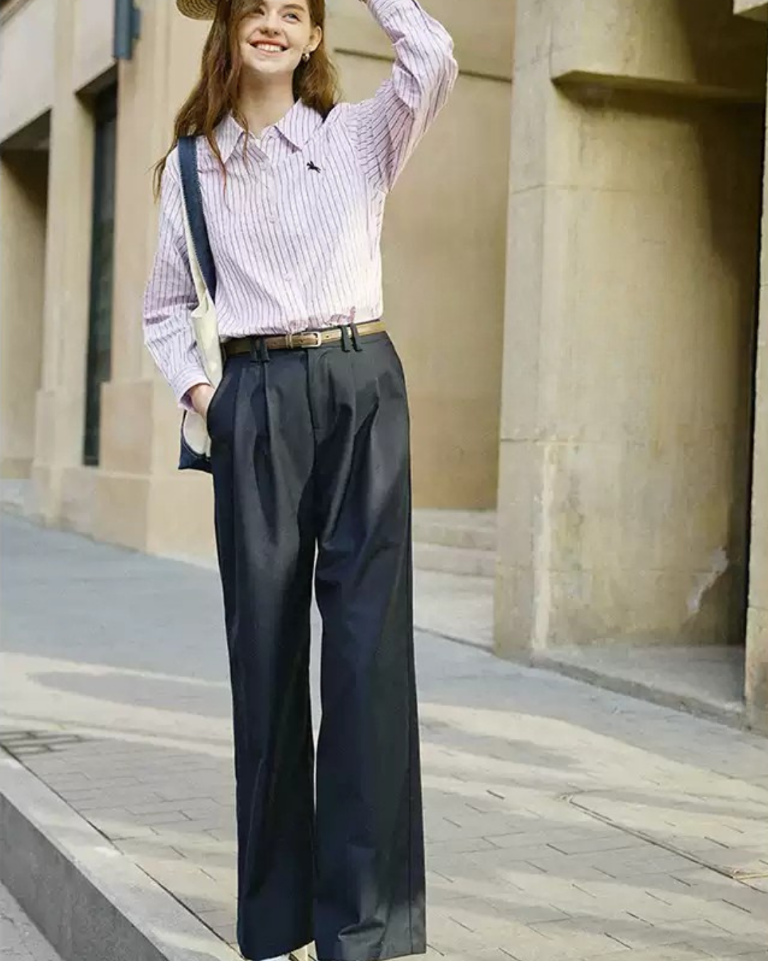 スリムワイドレッグパンツ（パンツ・全2色）