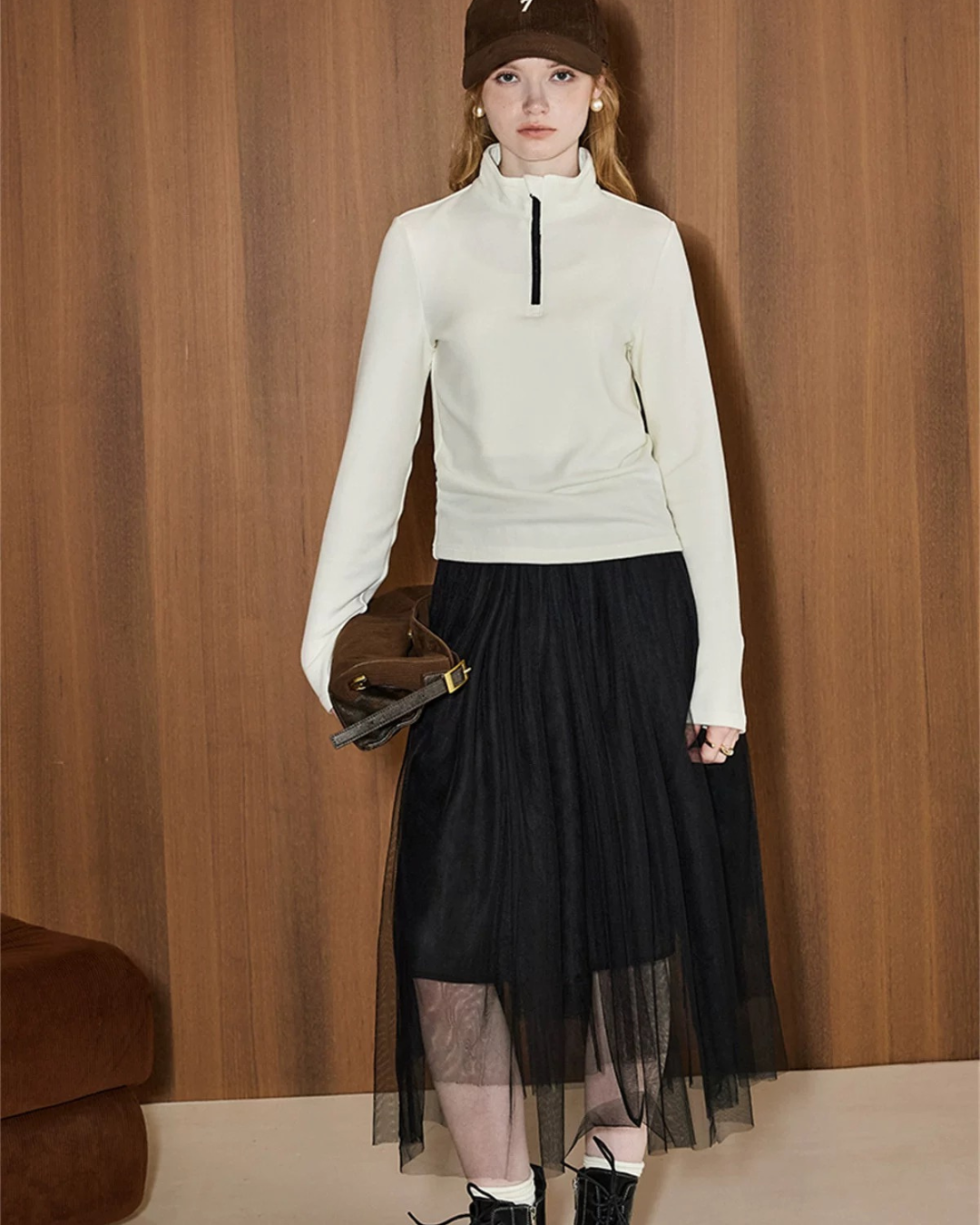 セミジッパーシャツ（トップス・全1色）