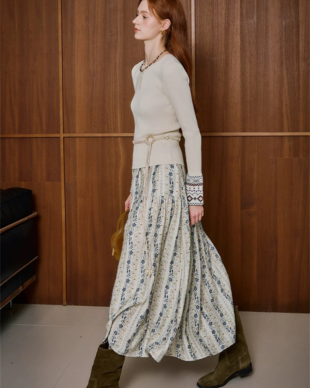 ハーフオープンカラーニット（トップス・全1色）