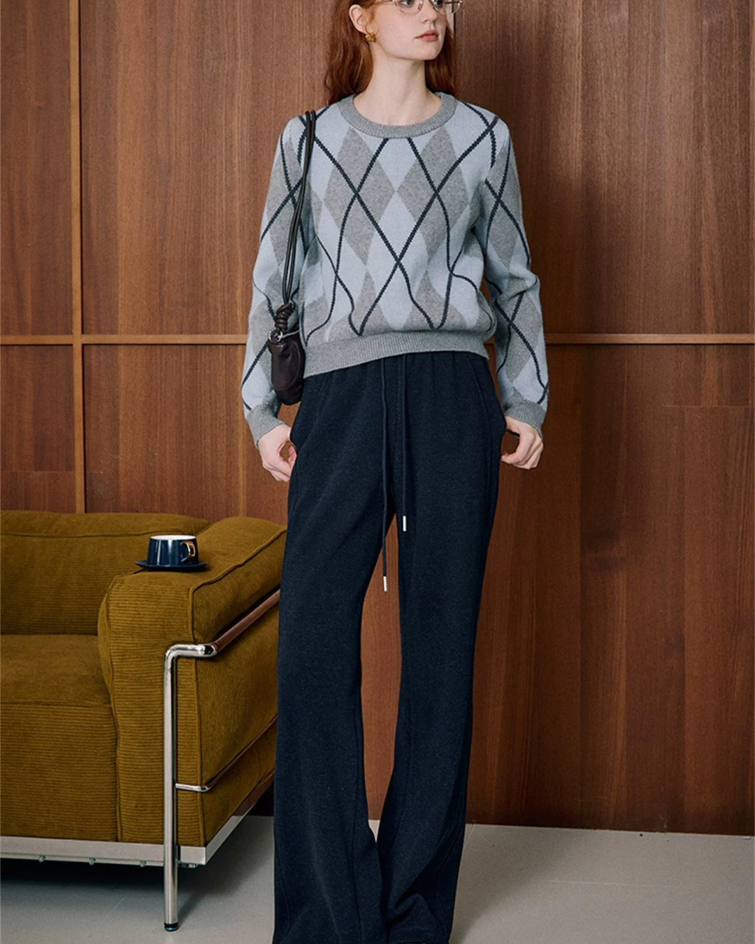 レトロ ダイヤモンドニット（トップス・全2色）