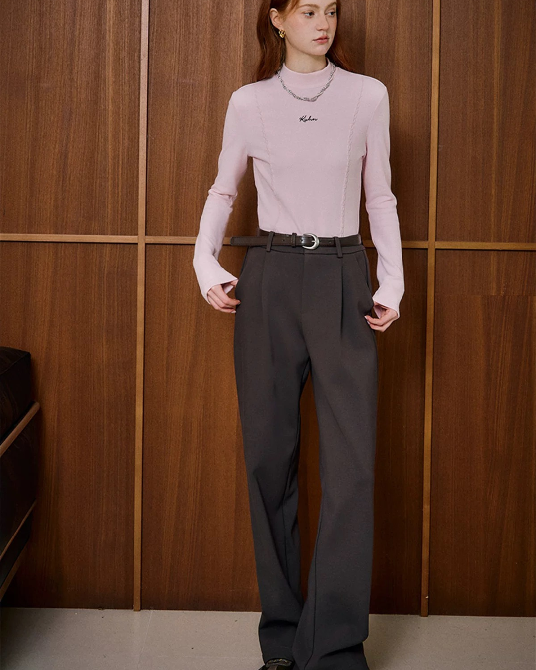 セミタートルネックシャツ（トップス・全4色）