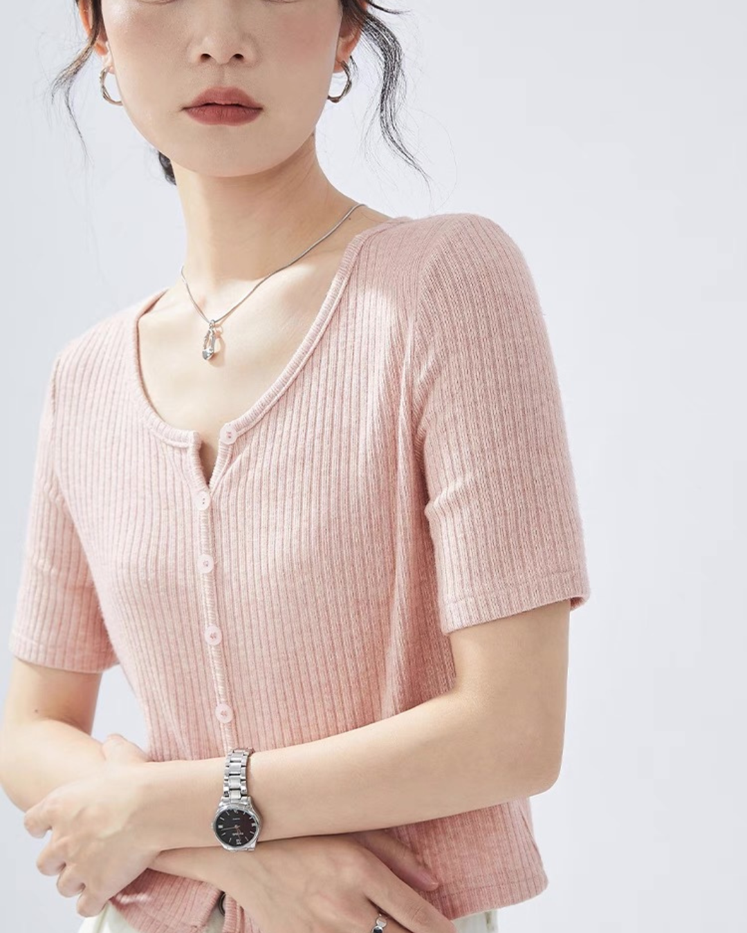 ショートニットセーター（トップス・全3色）