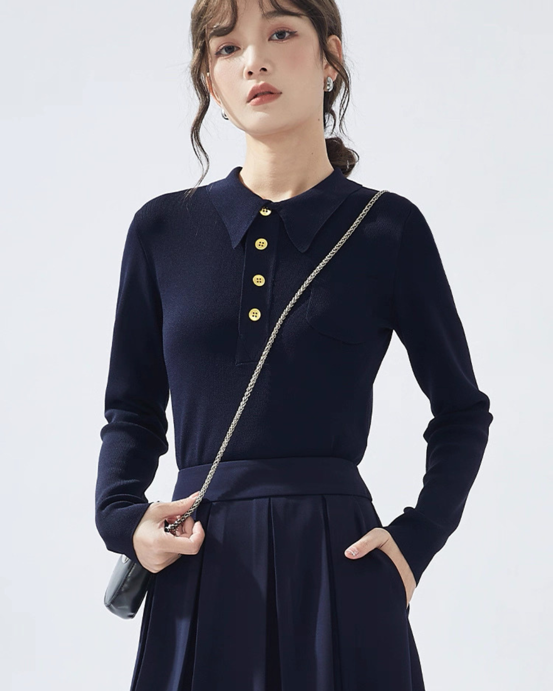 フレンチヴィンテージニットシャツ（トップス・全3色）