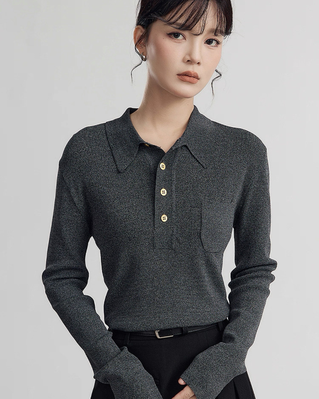 フレンチヴィンテージニットシャツ（トップス・全3色）