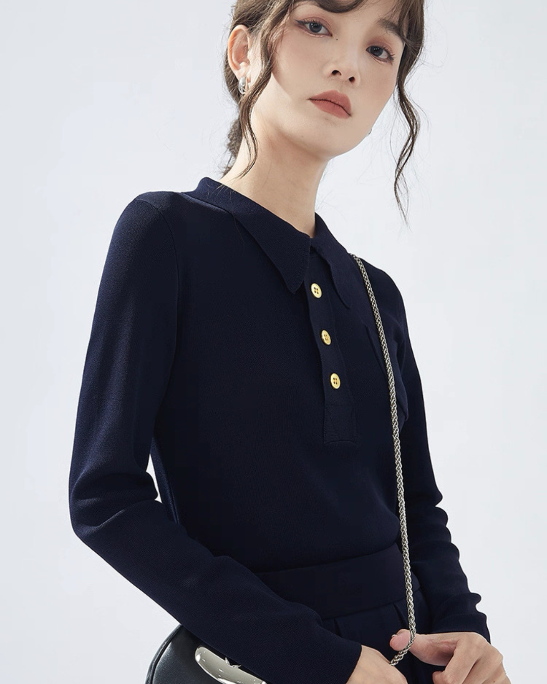 フレンチヴィンテージニットシャツ（トップス・全3色）