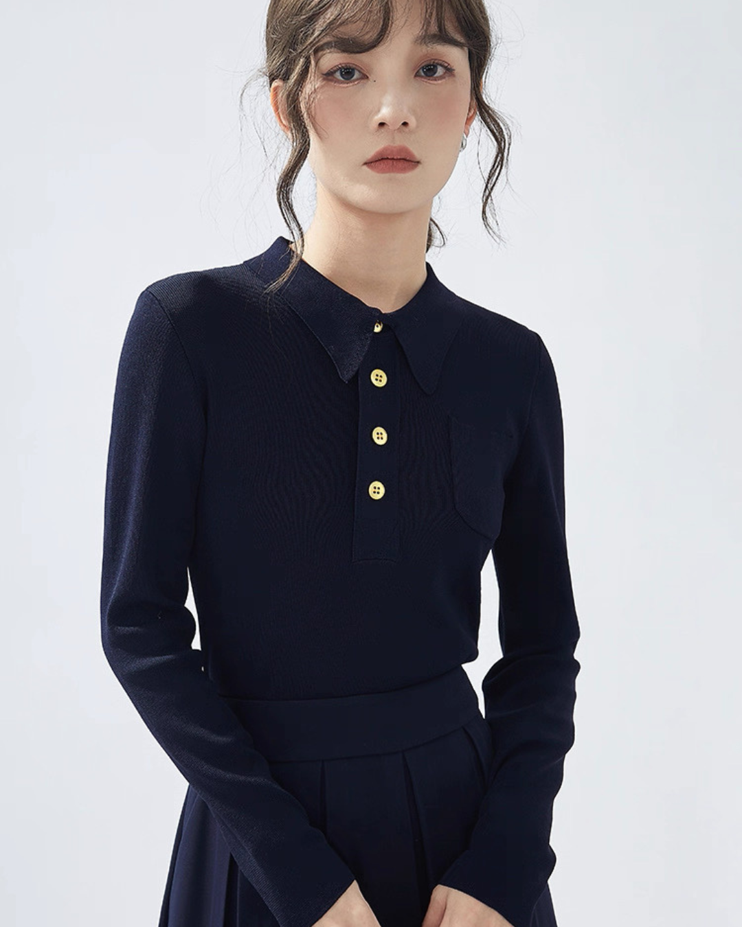 フレンチヴィンテージニットシャツ（トップス・全3色）