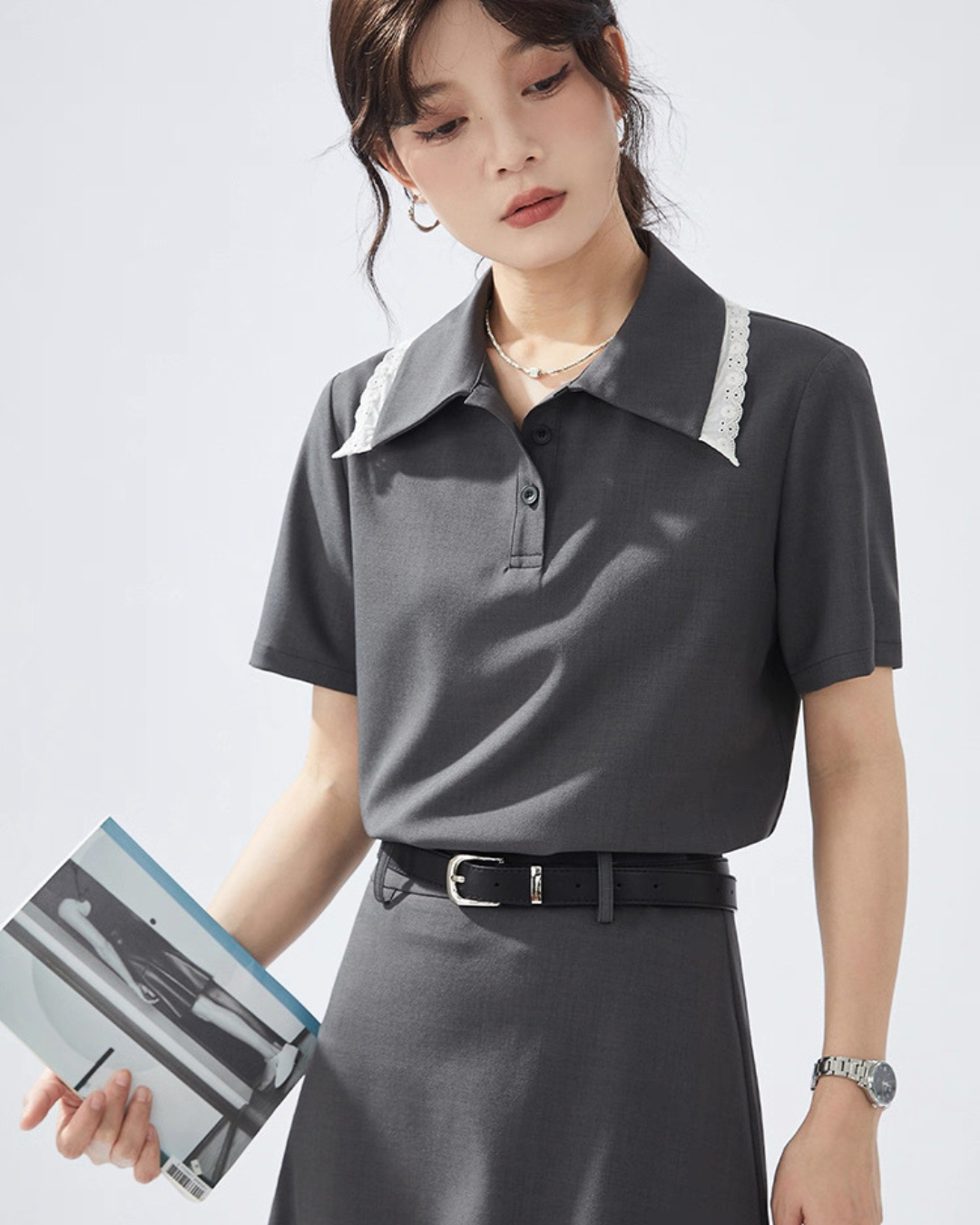 コントラストポロシャツTシャツ（トップス・全1色）