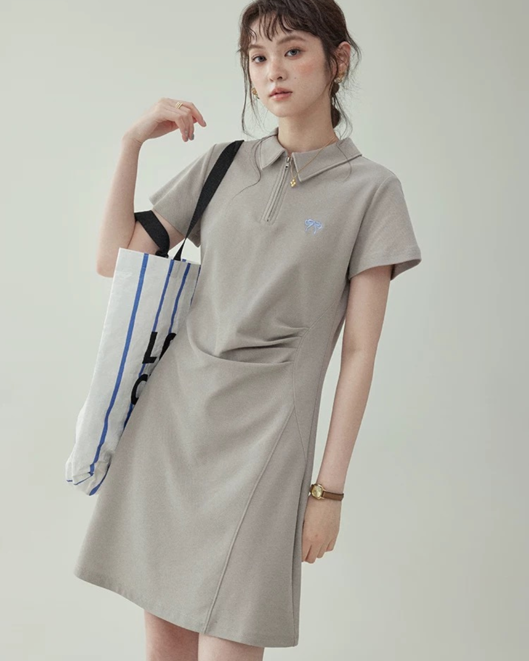 ミドル丈スカートワンピース（ワンピース・全1色）