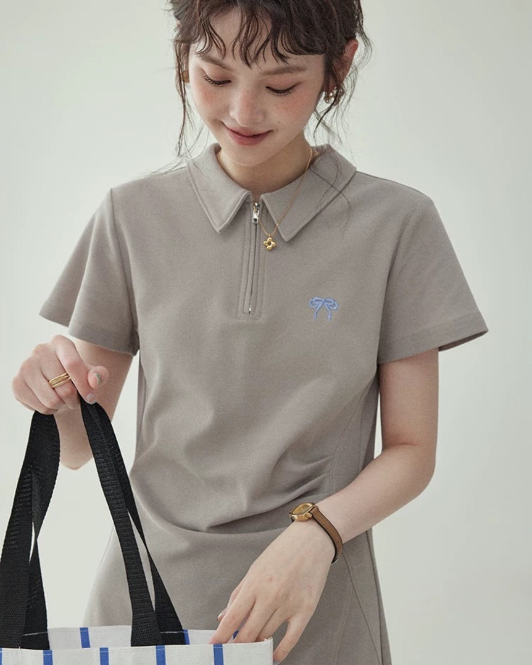 ミドル丈スカートワンピース（ワンピース・全1色）