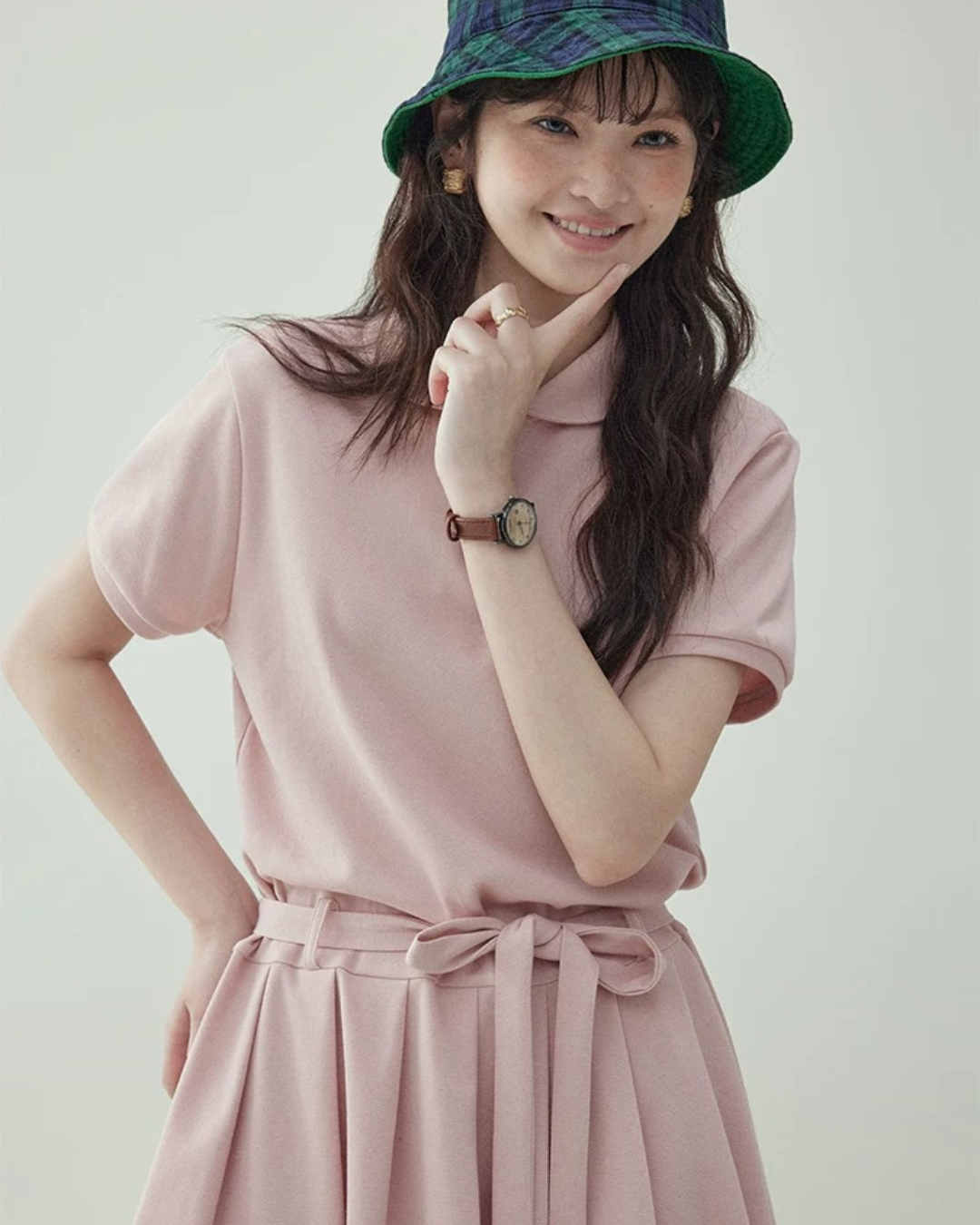 ピンクレースアップワンピース（ワンピース・全1色）