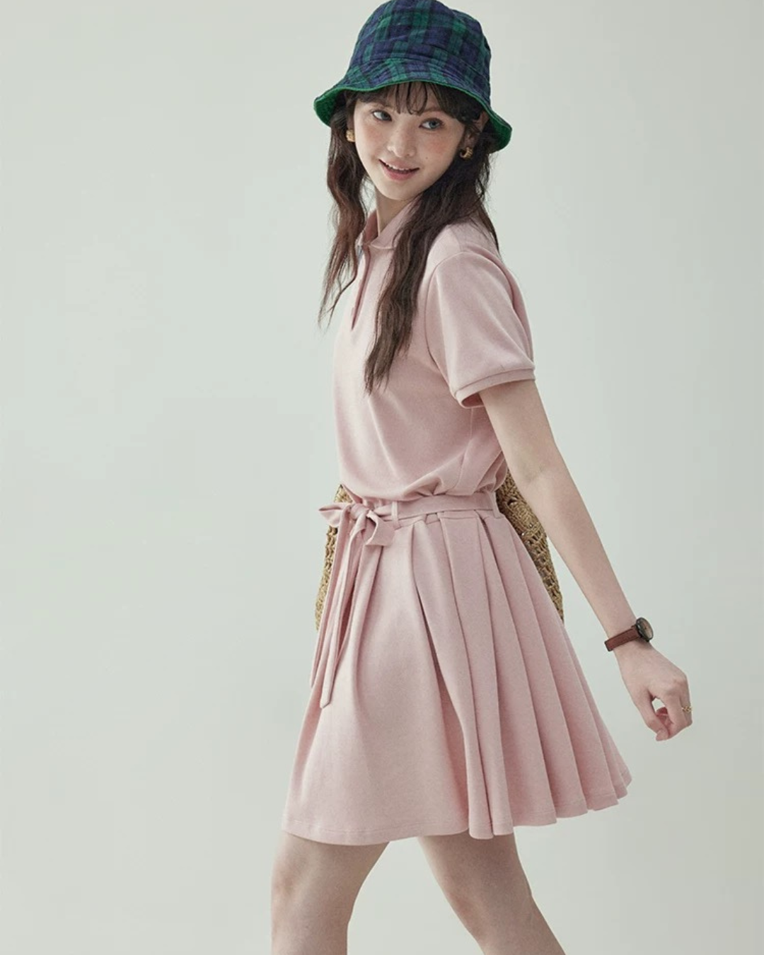 ピンクレースアップワンピース（ワンピース・全1色）