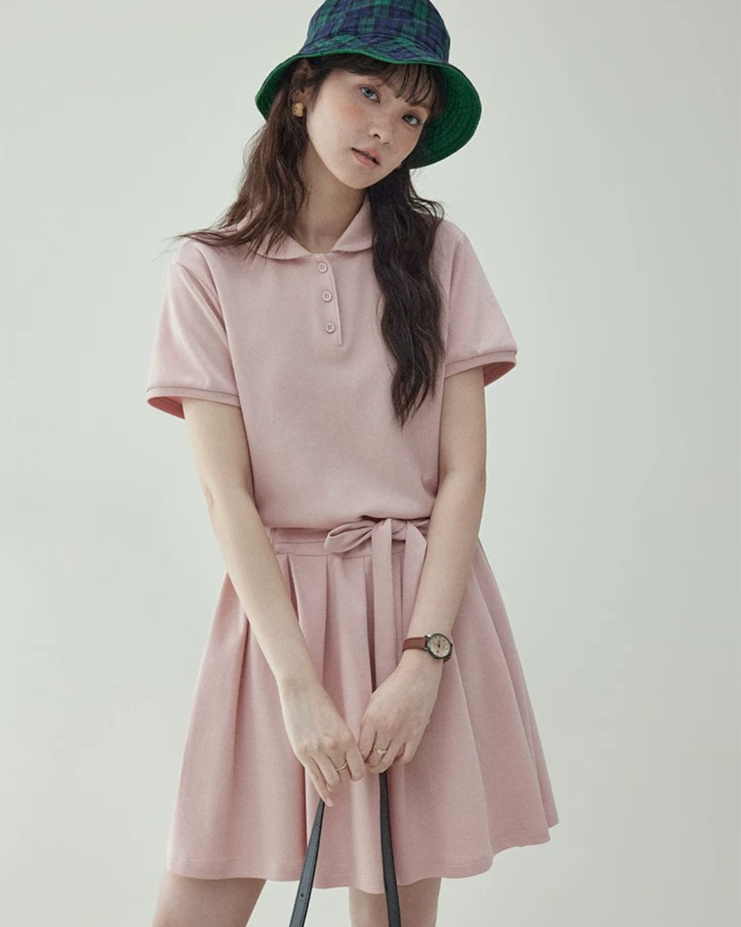 ピンクレースアップワンピース（ワンピース・全1色）