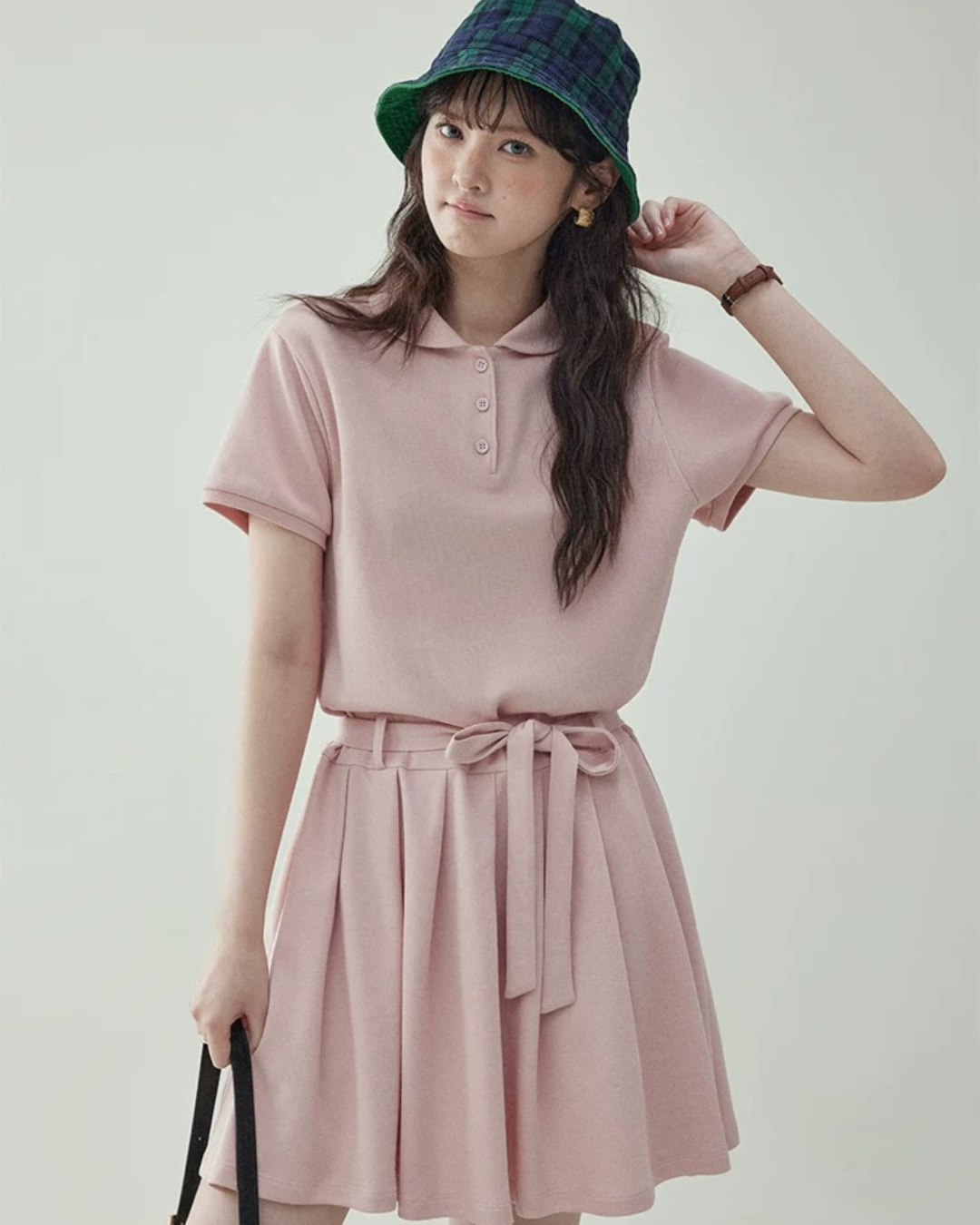 ピンクレースアップワンピース（ワンピース・全1色）