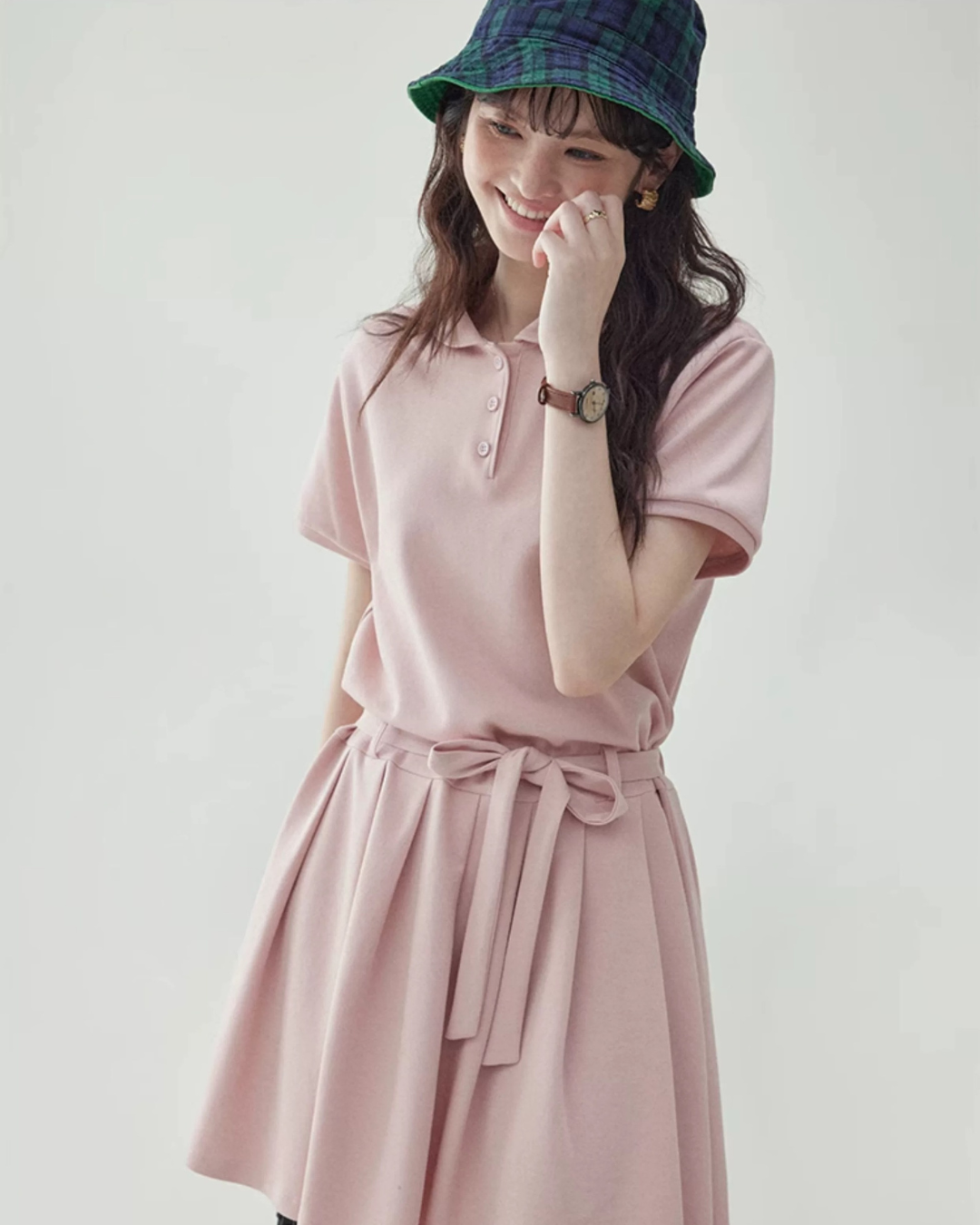 ピンクレースアップワンピース（ワンピース・全1色）