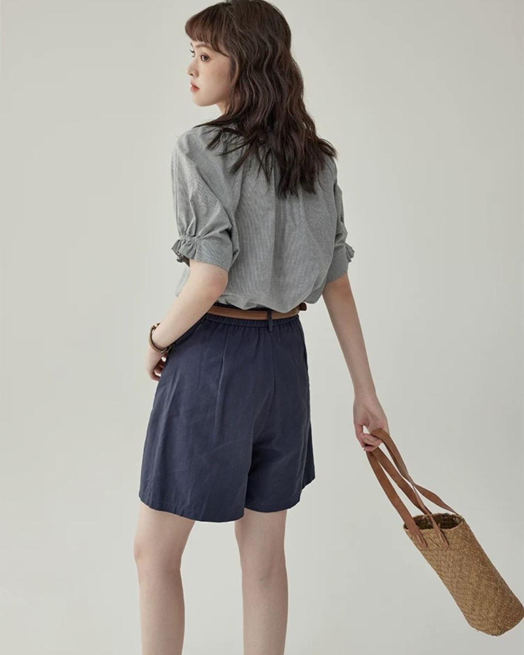 ハイウエストカジュアルカーゴショーツ（パンツ・全2色）