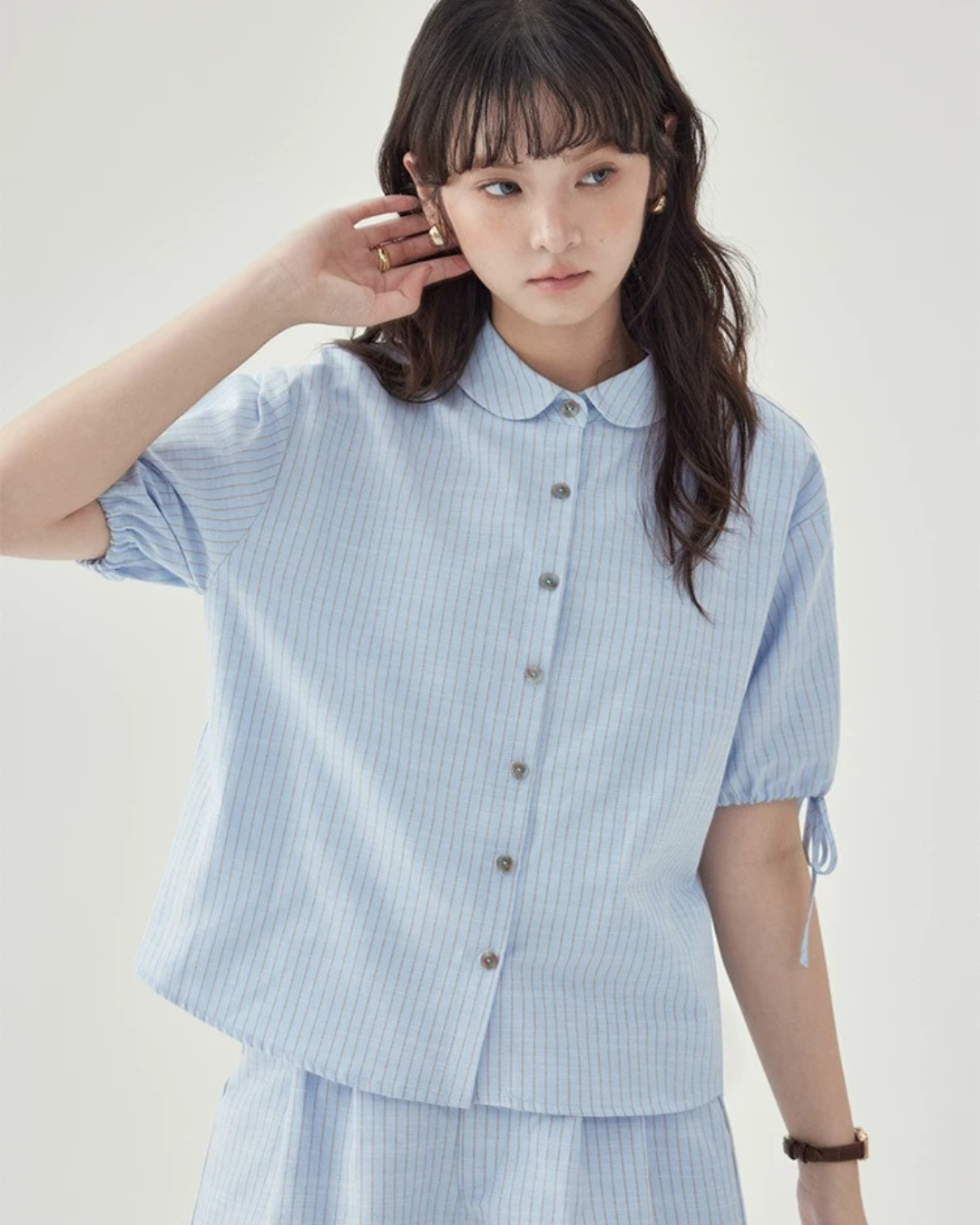 ブルーストライプシャツセット（セットアップ・全1色）