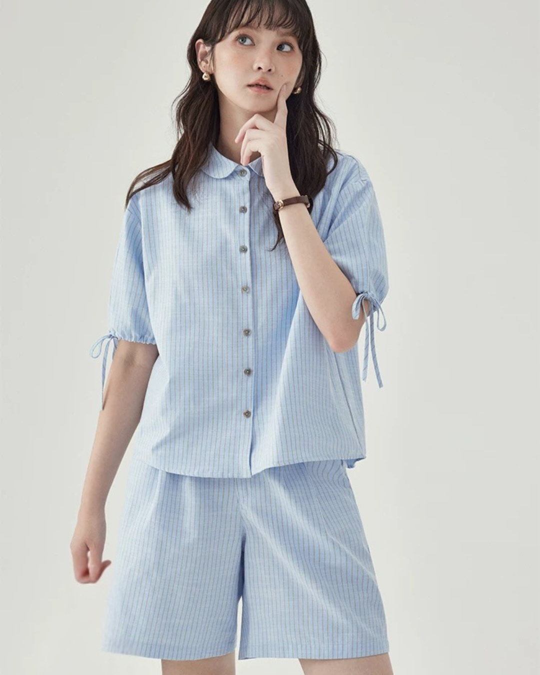 ブルーストライプシャツセット（セットアップ・全1色）