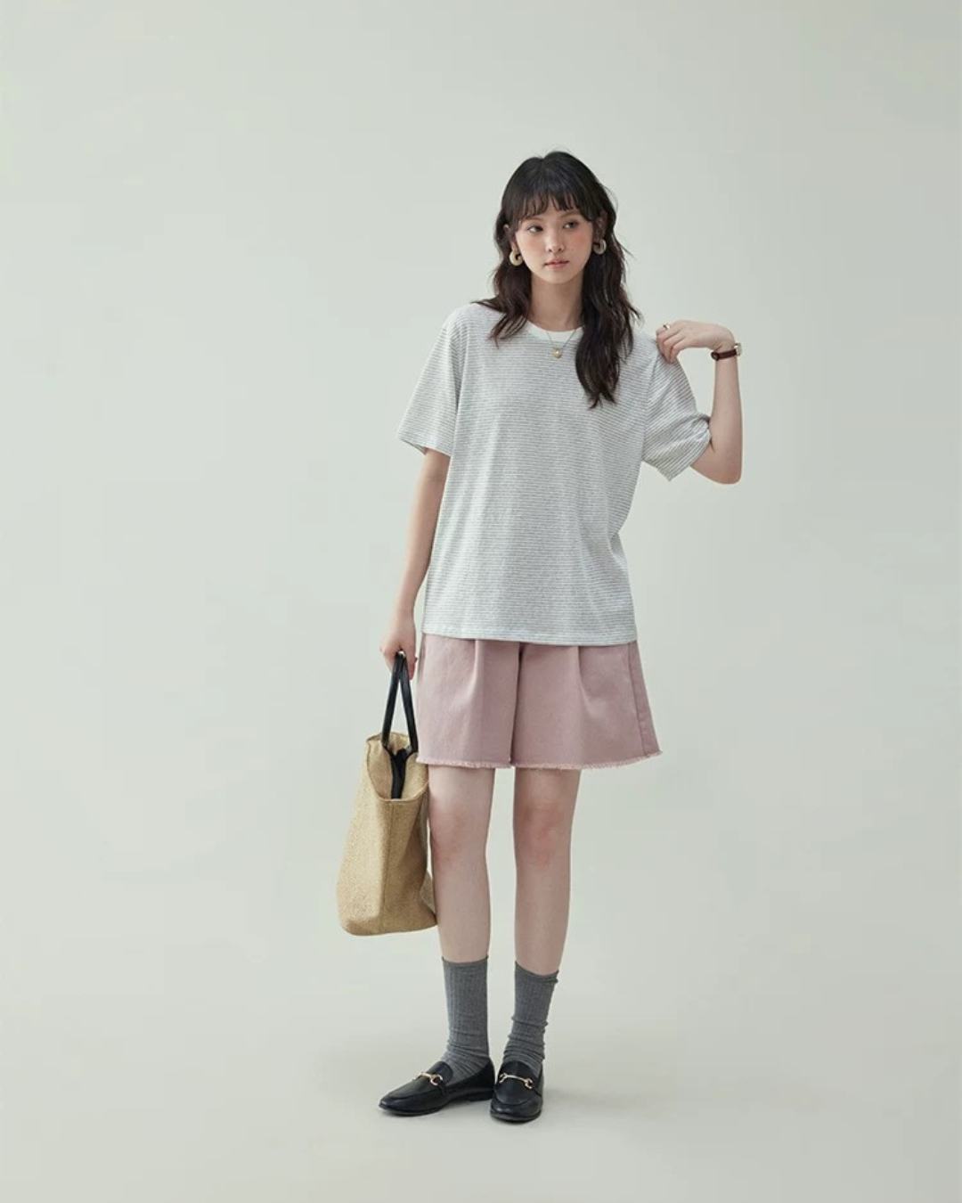 レトロピンクコットンワイドスラックス（パンツ・全1色）