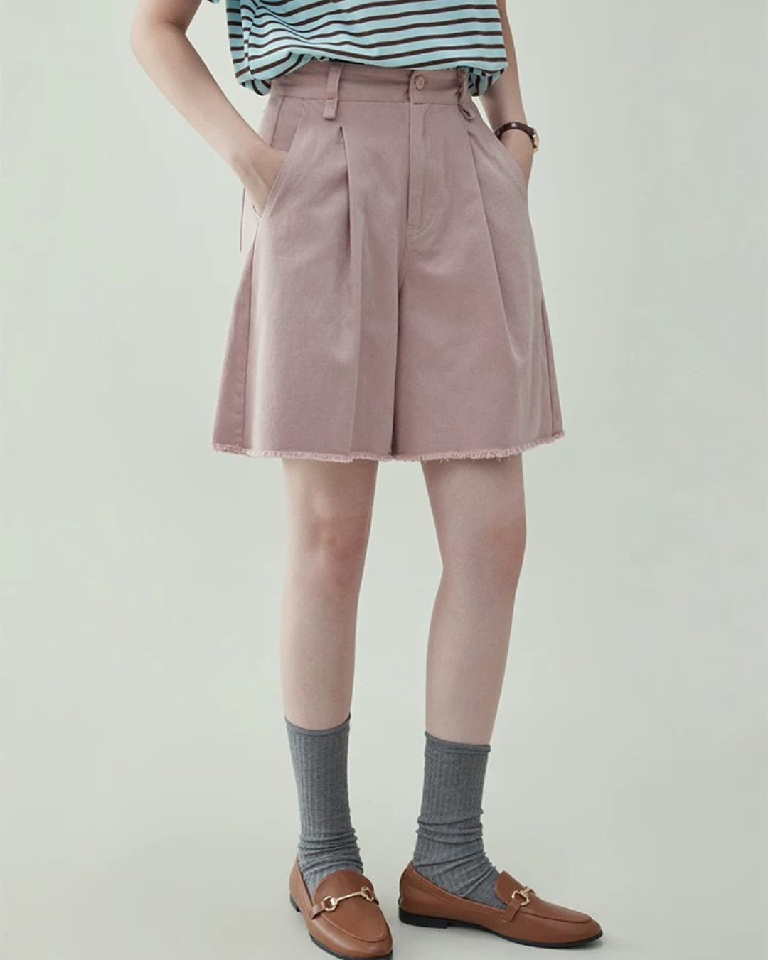 レトロピンクコットンワイドスラックス（パンツ・全1色）