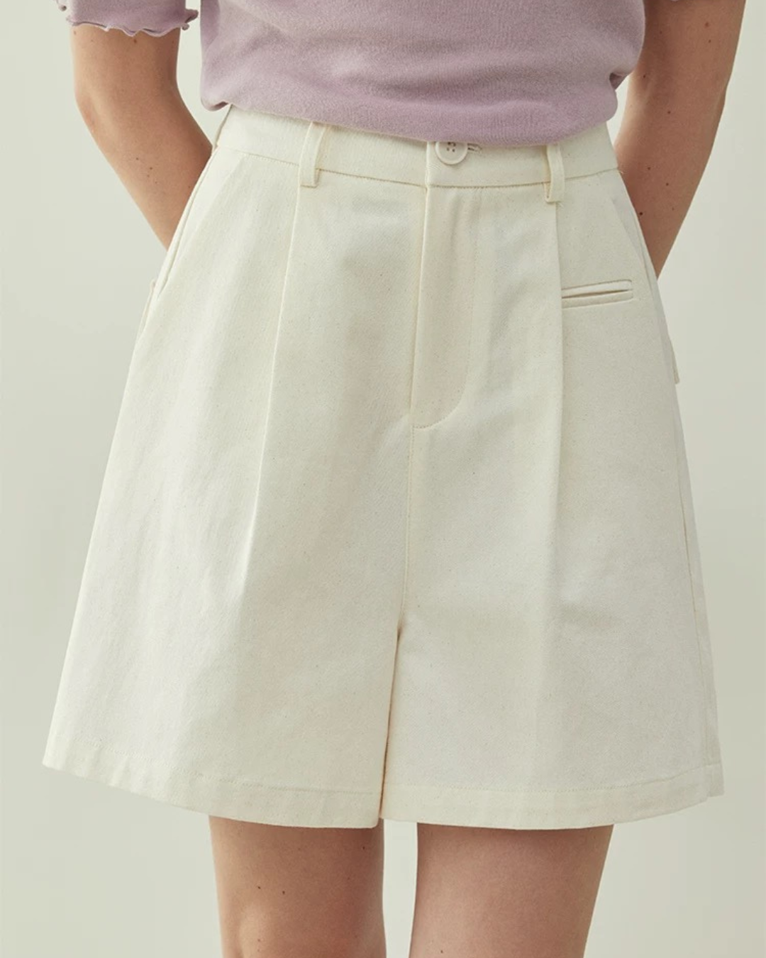 ハイウエストワイドレッグショーツ（パンツ・全1色）