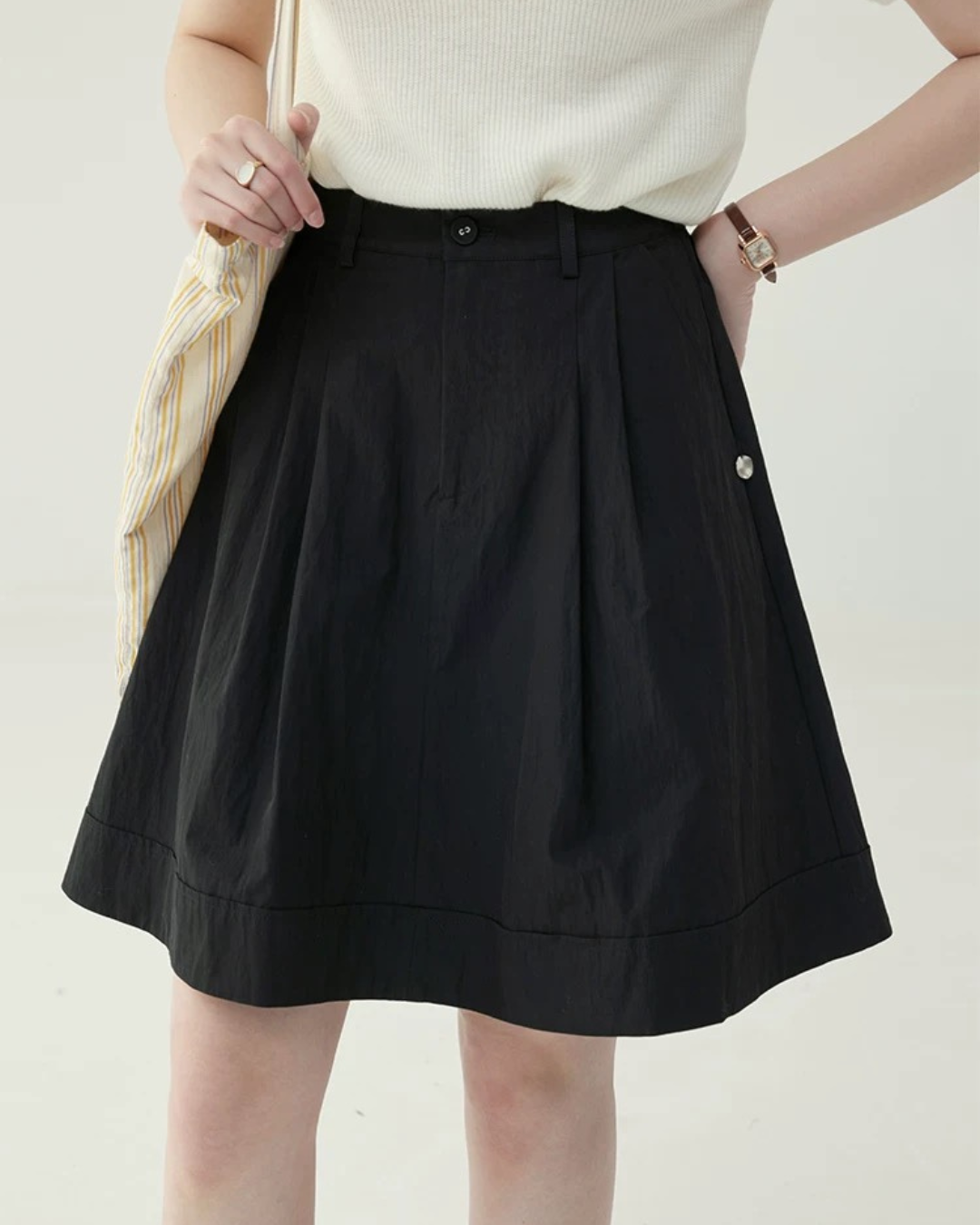 フレンチハイウエストルーズコットンスカート（スカート・全2色）
