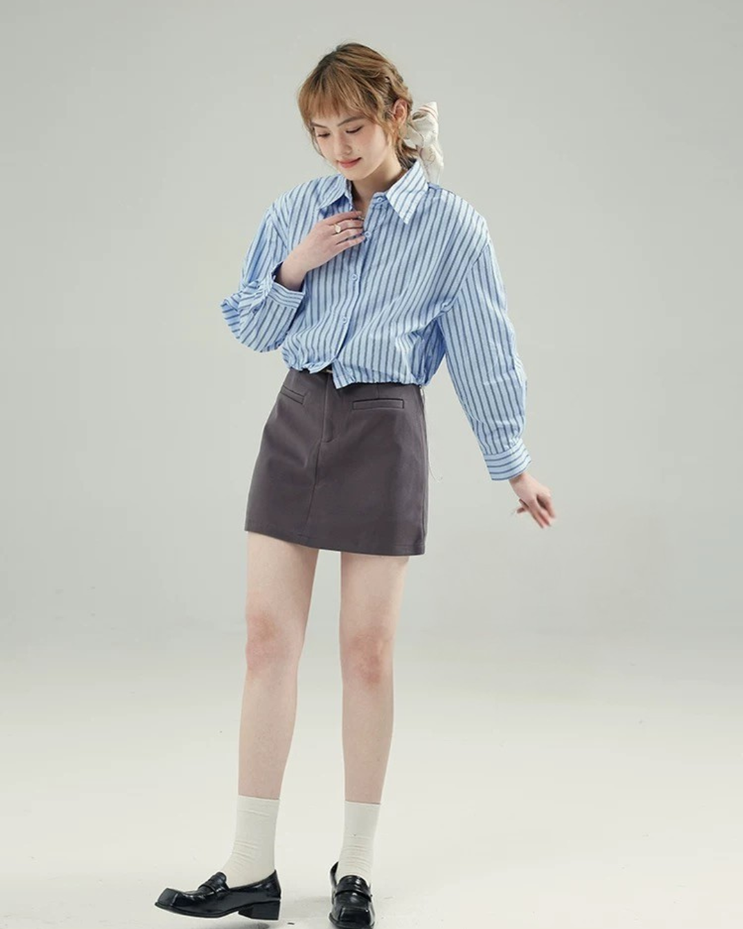 フェイクポケットスーツスカート（スカート・全2色）