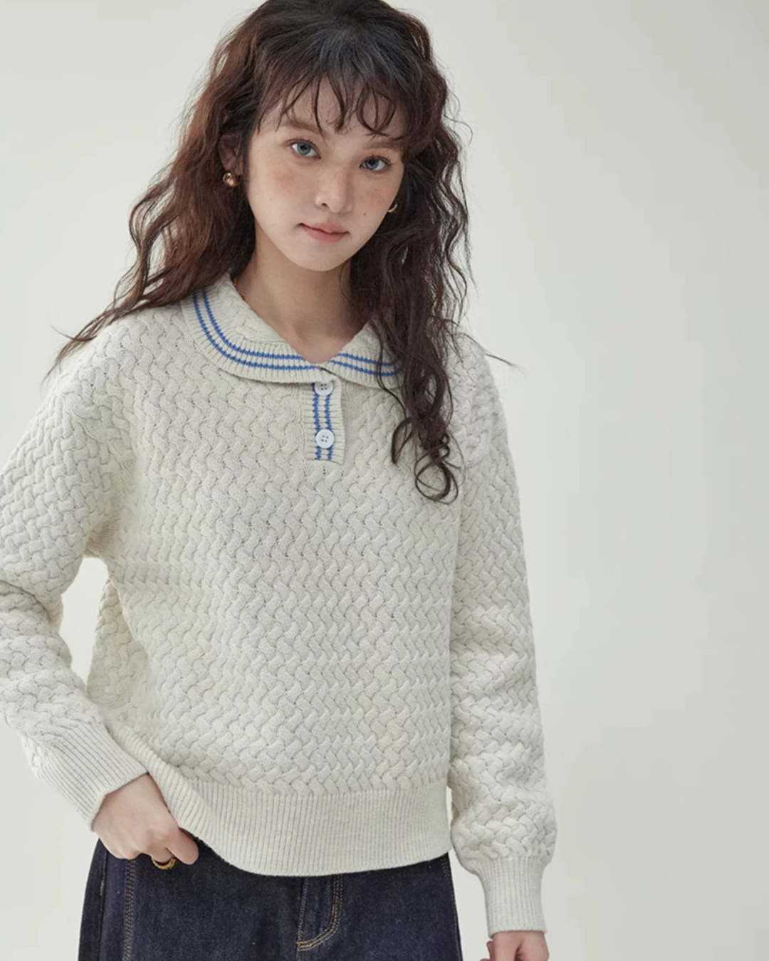 ドールカラーツイストセーター（トップス・全1色）