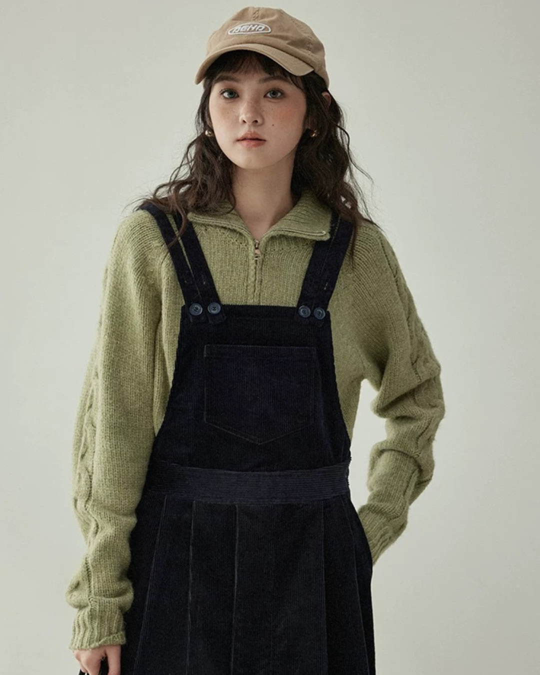 オープンジッパータートルネックセーター（トップス・全2色）