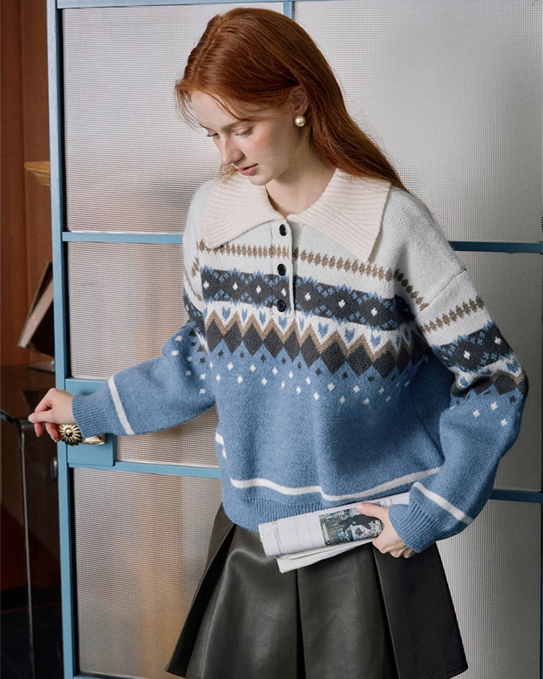 レイヤードインナーニットトップス（トップス・全1色）