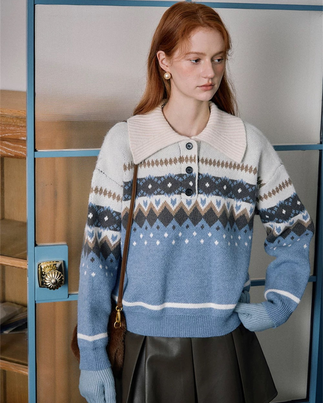 レイヤードインナーニットトップス（トップス・全1色）