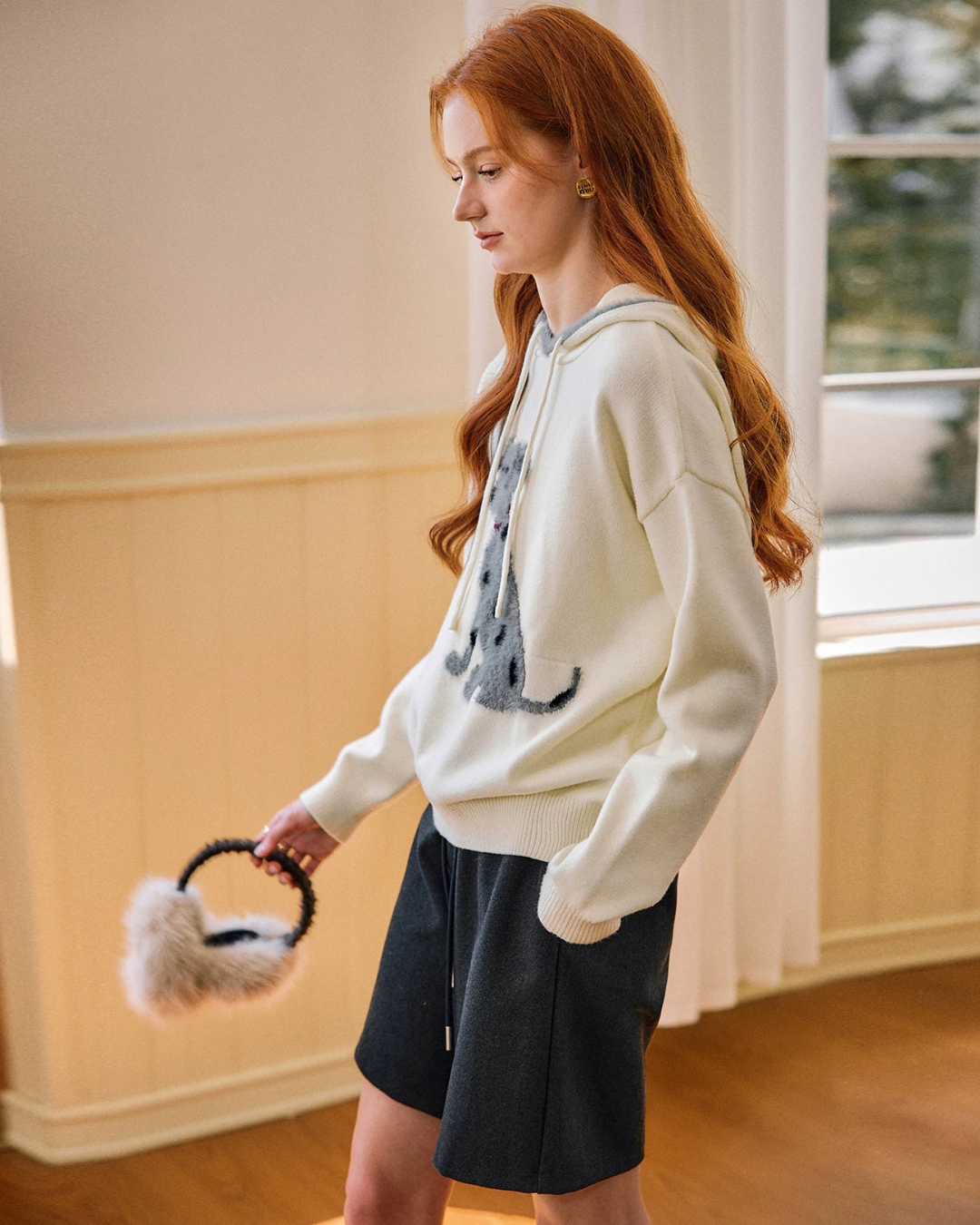 ジャカードフード付きニットセータ（トップス・全1色）