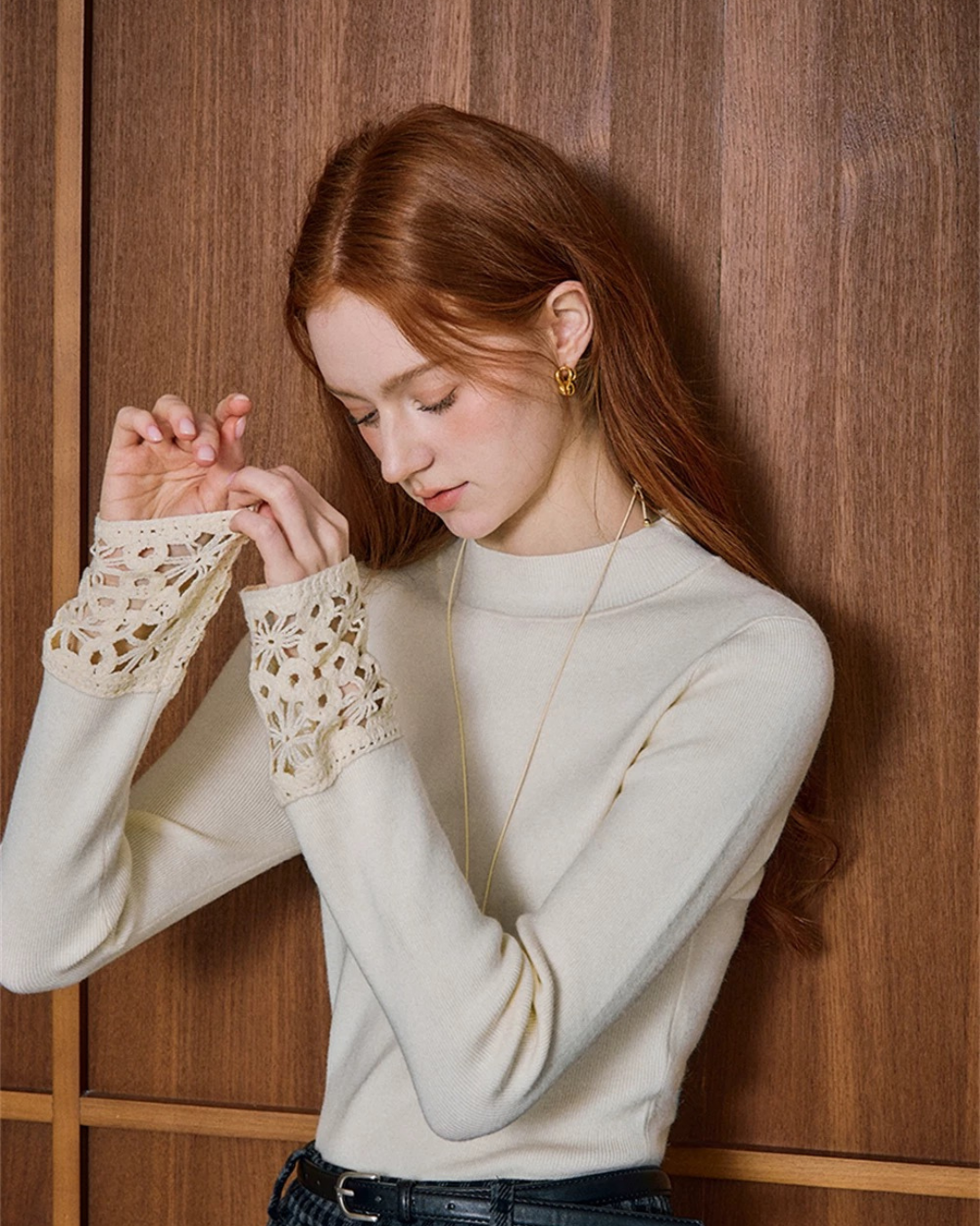 シックデザインニットセーター（トップス・全1色）