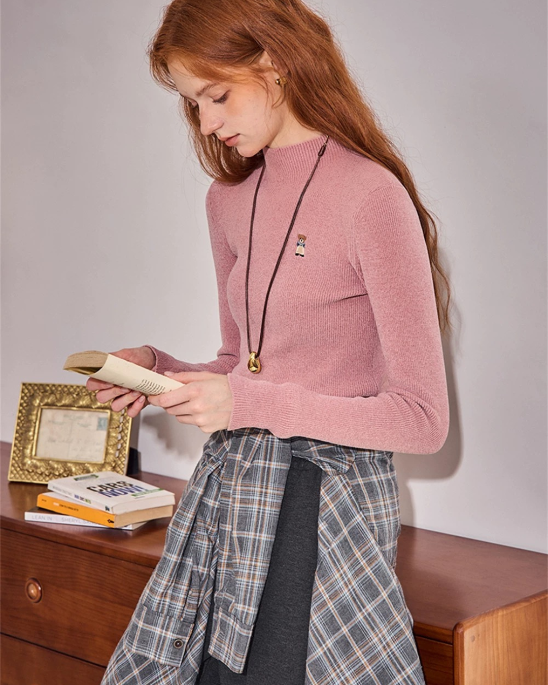 セミタートルネックニット（トップス・全3色）