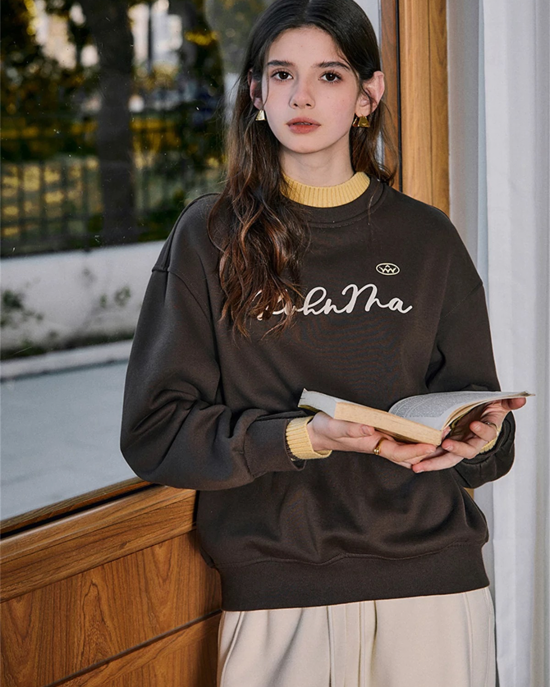 スプライシングスウェットシャツ（トップス・全1色）