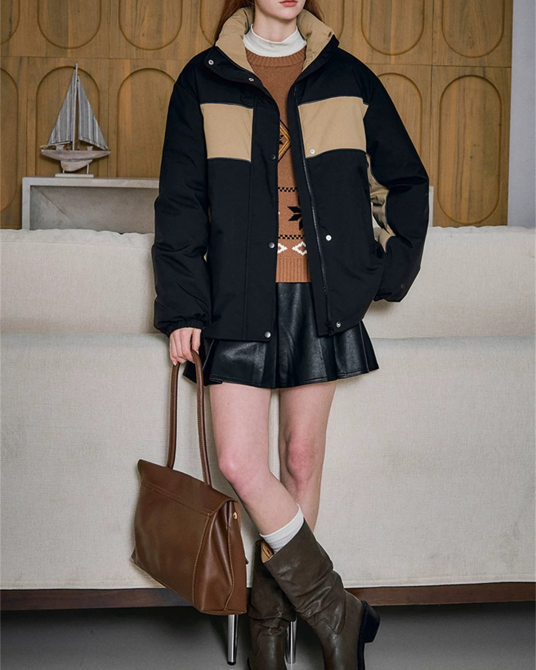 コントラストダウンジャケット（トップス・全1色）