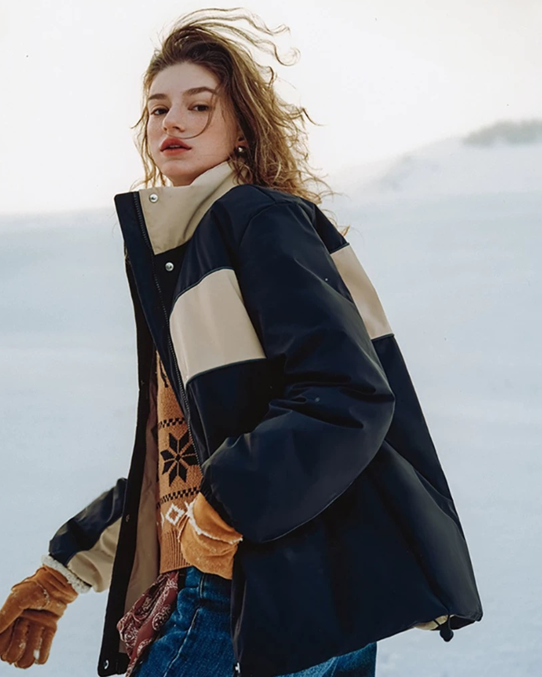 コントラストダウンジャケット（トップス・全1色）