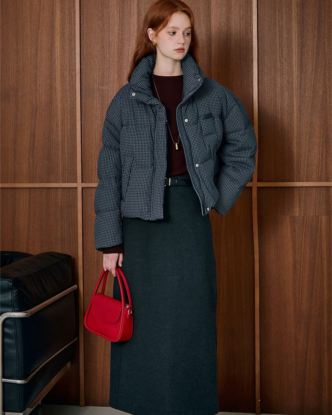 チェック柄ダウンジャケット（トップス・全1色）