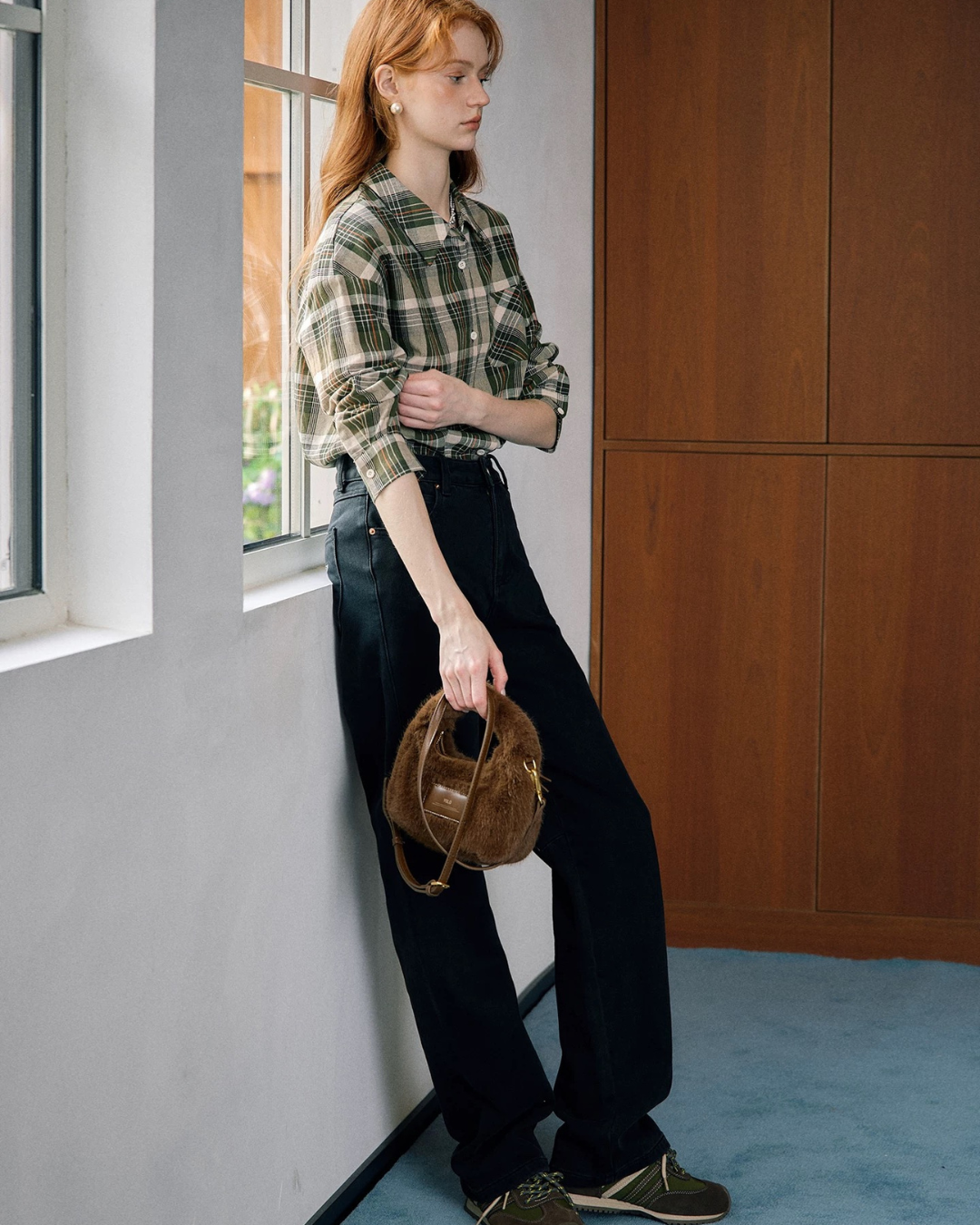 シンプルチェック柄シャツ（トップス・全1色）