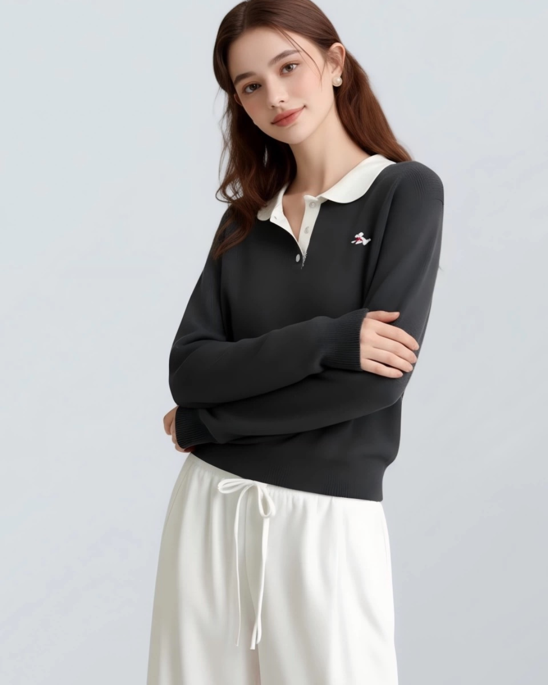 フレンチレトロデザインセーター（トップス・全1色）