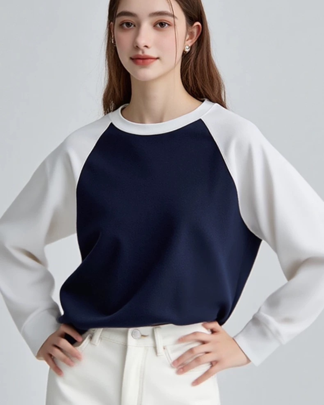 コントラストスウェットシャツ（トップス・全1色）
