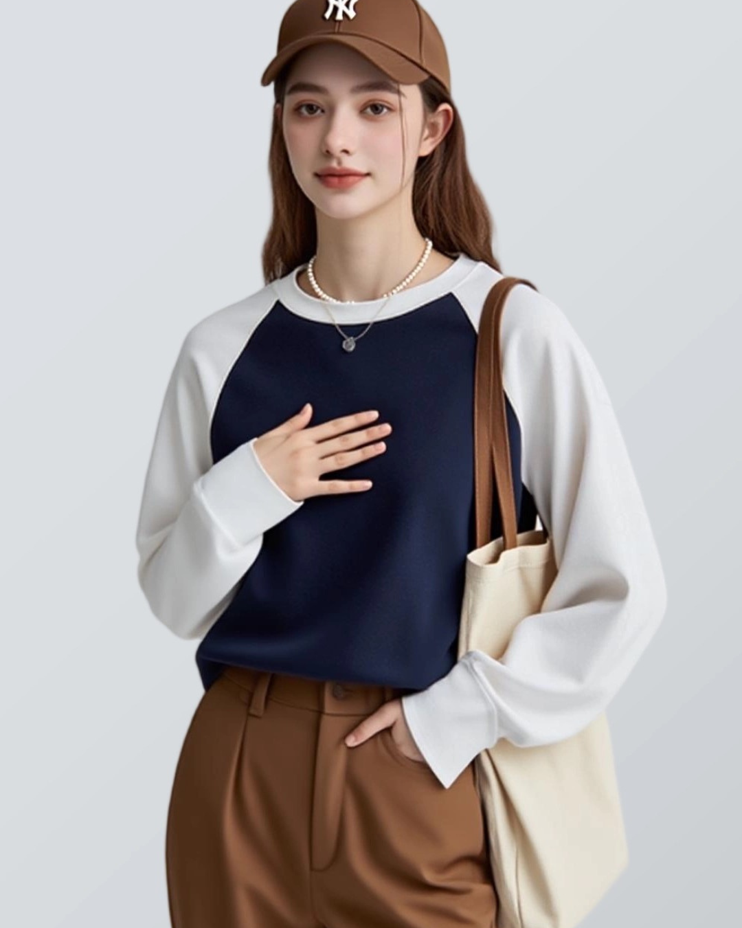 コントラストスウェットシャツ（トップス・全1色）