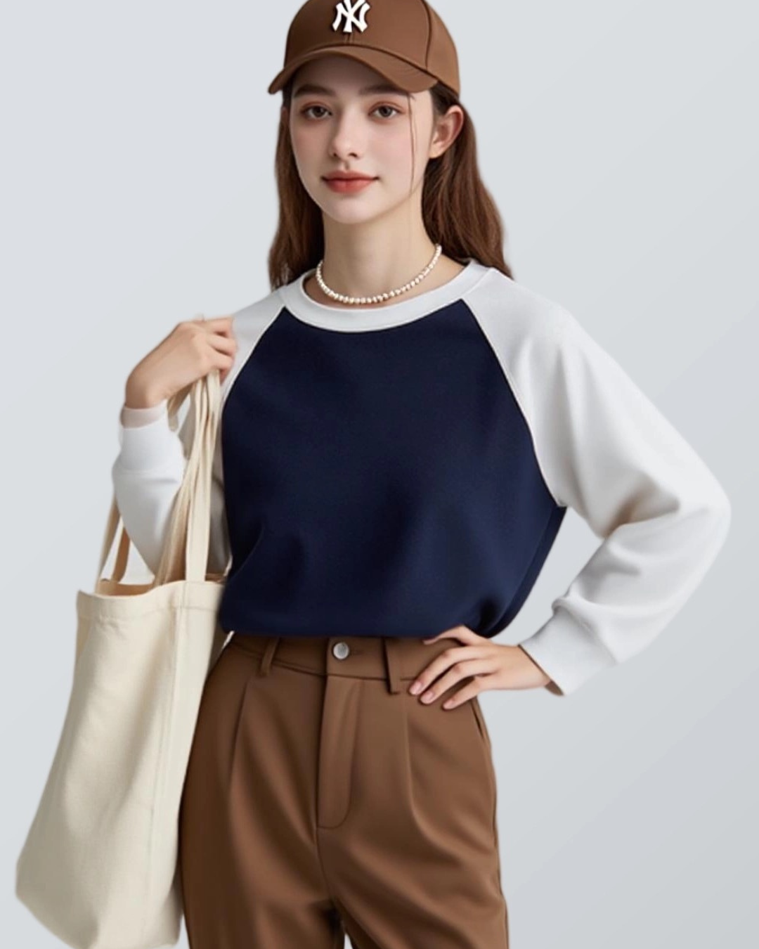 コントラストスウェットシャツ（トップス・全1色）