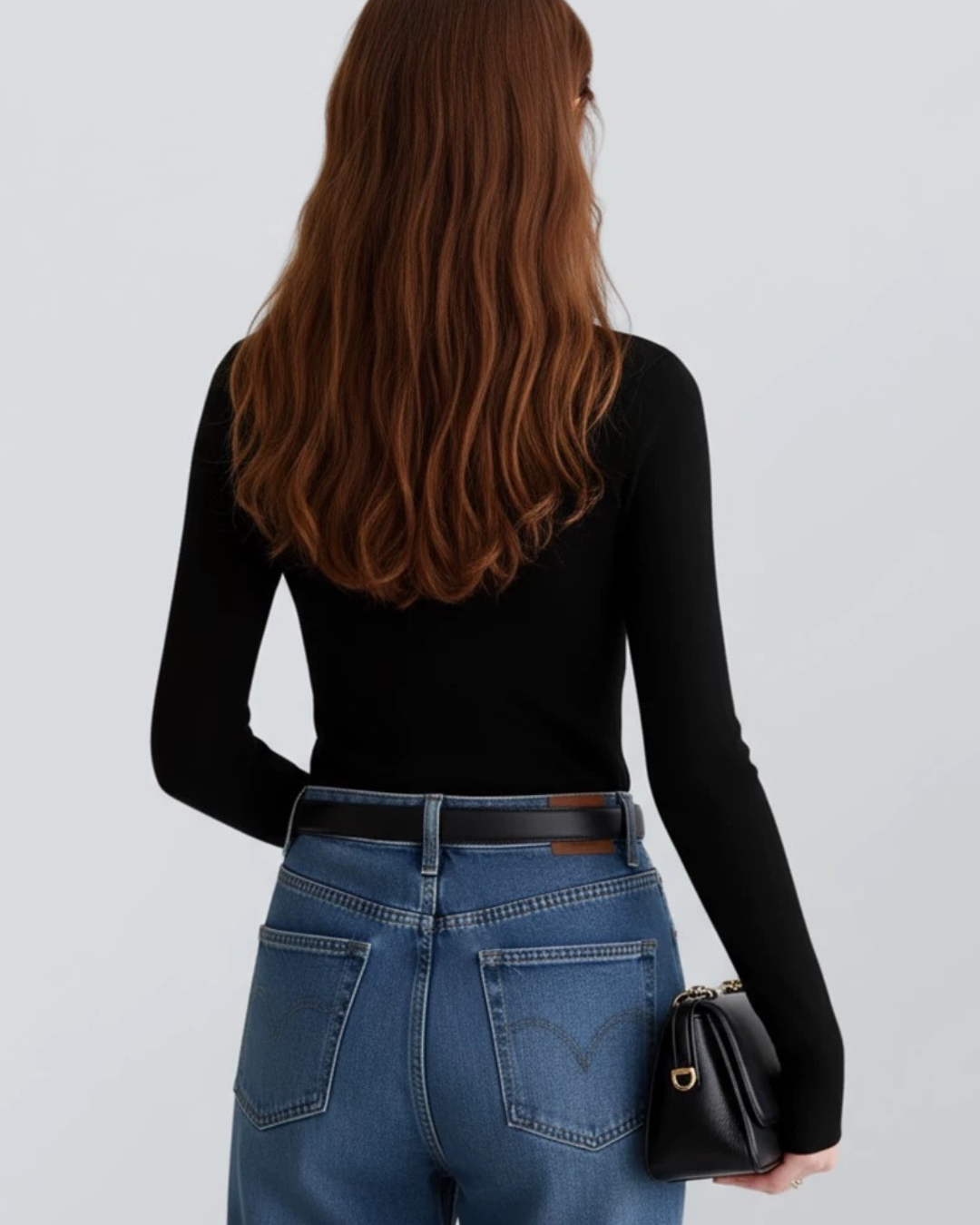 フレンチレトロハーフハイネックニットボトムシャツ（トップス・全2色）