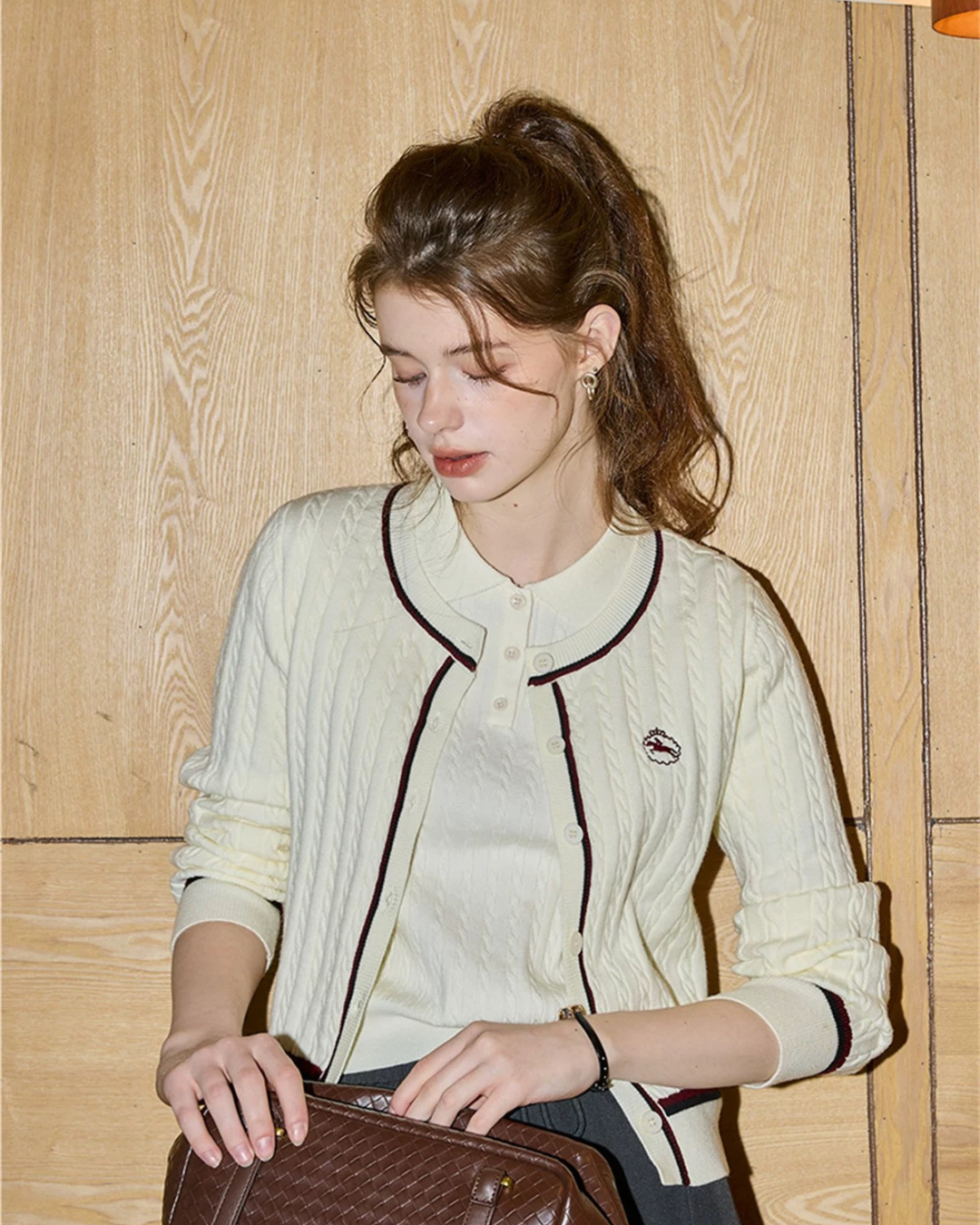 ニットハーフスリーブ・カーディガンセット（トップス・全1色）